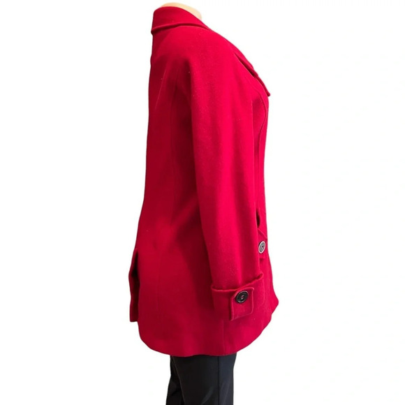 Kristen Blake Red Wool Blend Pea Coat - Picture 4 of 9